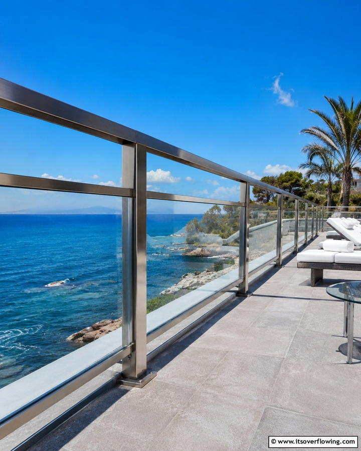 Glass Panels with Horizontal FramesOne - 25 Horizontal Deck Railing Ideas for Modern Homes