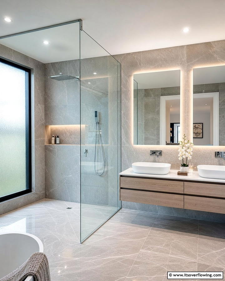 Glass Partition Dividers - 21 Modern Bathroom Decor Ideas for a Sleek Sanctuary