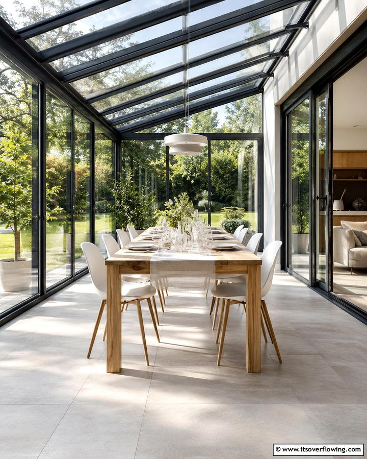 Glass Porch with Dining Space - 25 Glass Porch Design Ideas for a Bright and Airy Space