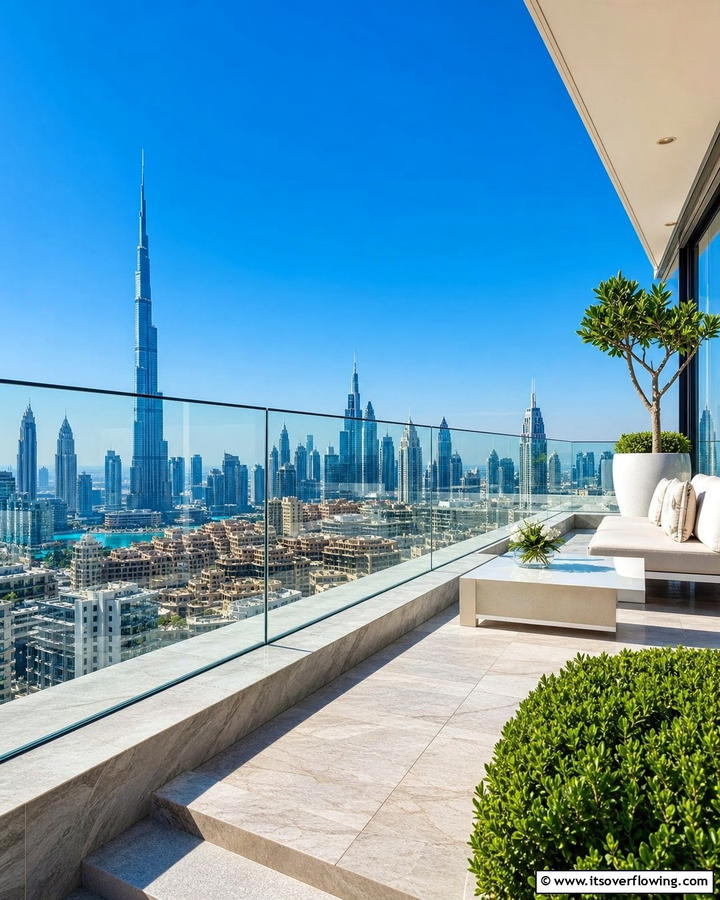 Glass Railing for Panoramic Views - 20 Penthouse Balcony Ideas for a Luxurious Outdoor Space