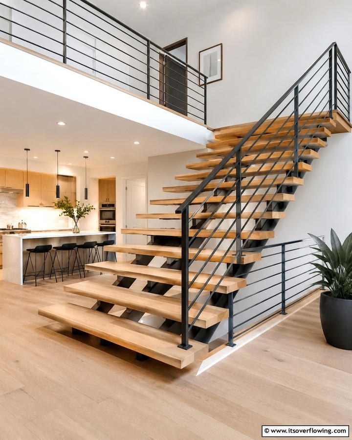 Glass Railings for Separation - 30 Modern Split Level Kitchen Design Concepts