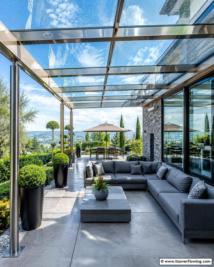 Glass Roof Deck Cover - 25 Covered Deck Ideas for Year-Round Outdoor Living