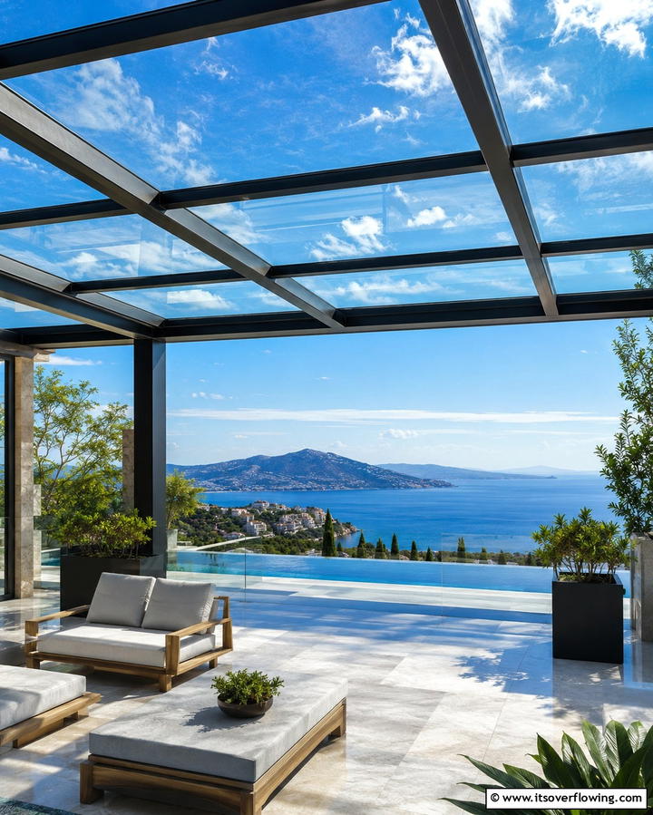 Glass Roof Panels - 25 Pergola Cover Ideas for Stylish Outdoor Living Spaces