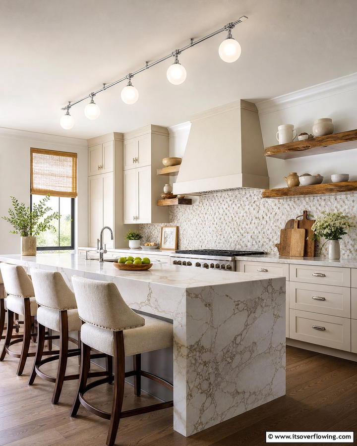 Glass Shade Track Lighting for a Touch of Elegance - 20 Kitchen Track Lighting Ideas for a Bright and Functional Space