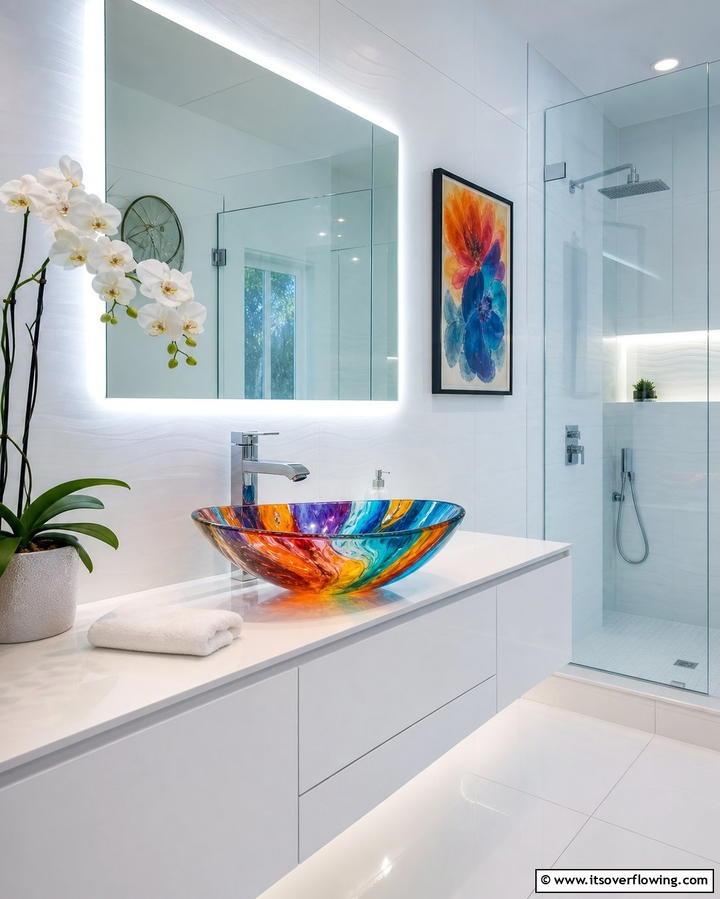 Glass Sink for a Contemporary Vibe - 25 Bathroom Sink Ideas for Style and Functionality