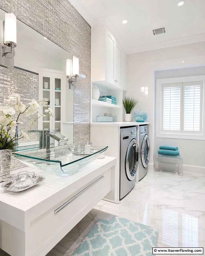 Glass Sink - 20 Functional Laundry Room Sink Ideas for Efficiency