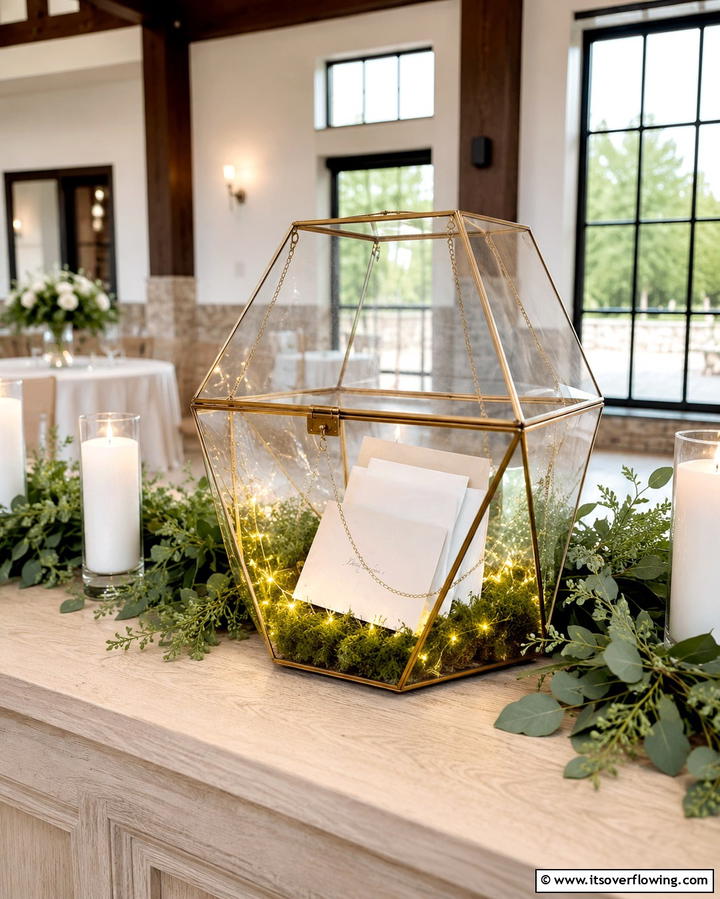 Glass Terrarium Card Box - 30 Creative Wedding Card Box Designs for Guests