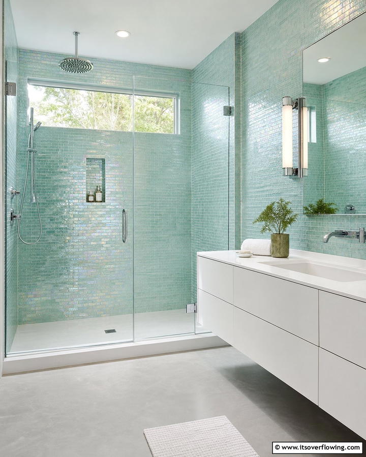 Glass Tile Shower Walls - 25 Shower Wall Ideas to Elevate Your Bathroom Design