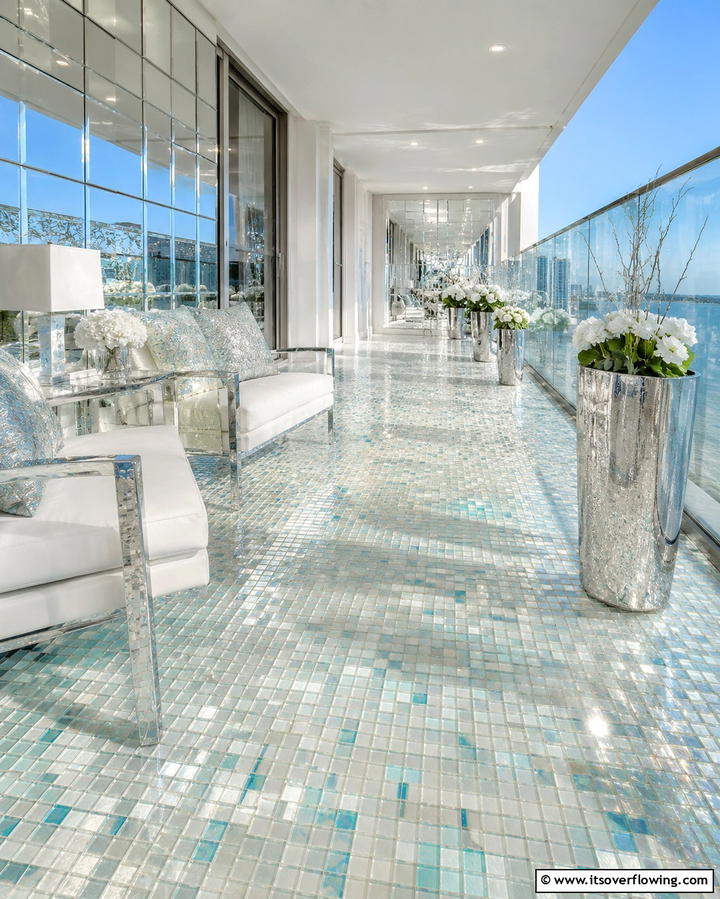 Glass Tiles - 25 Balcony Tiles Ideas for Stylish Outdoor Spaces