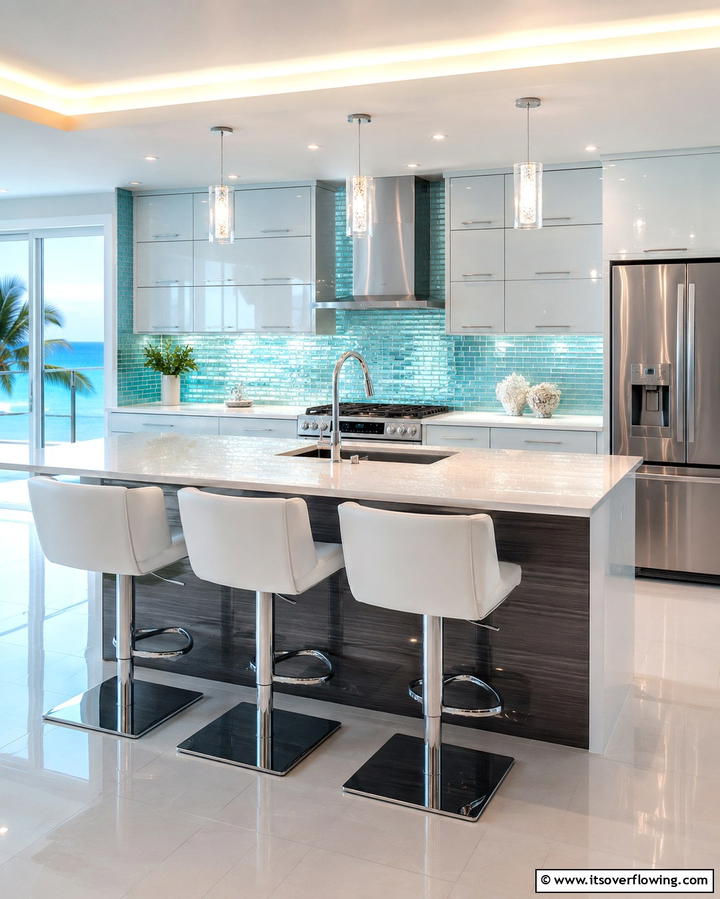 Glass Tiles for a Sleek and Reflective Look - 30 Laundry Room Tile Ideas for Durable Style Updates