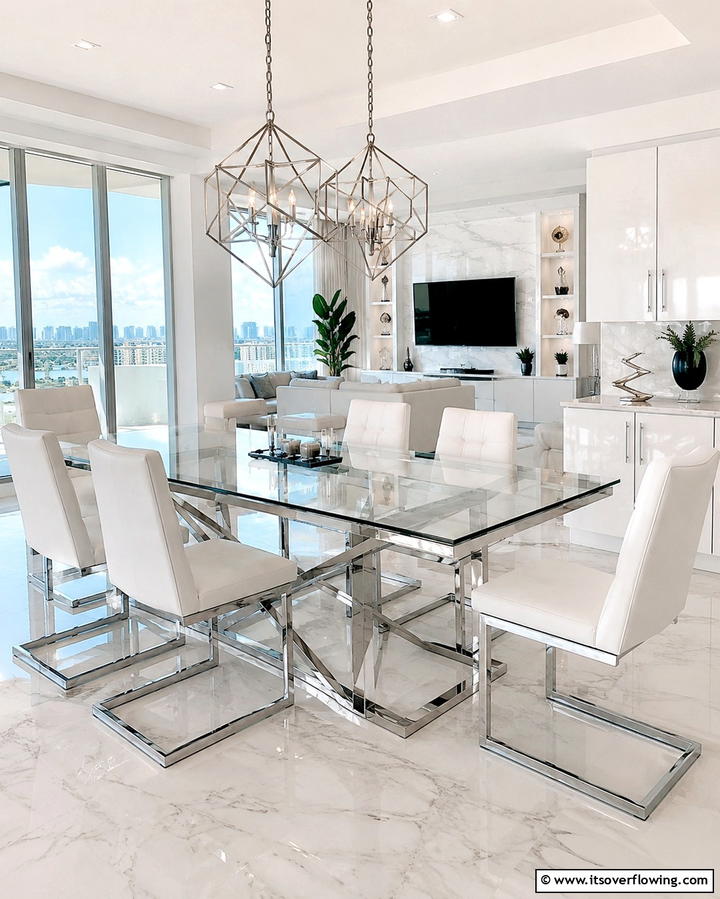 Glass Top Contemporary Table - 30 Innovative Table Design Ideas for Functional Spaces