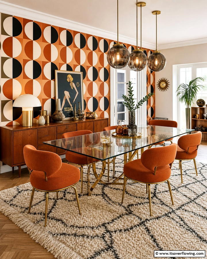 Glass Top Dining Tables - 25 70s Dining Room Design Ideas for Retro Charm