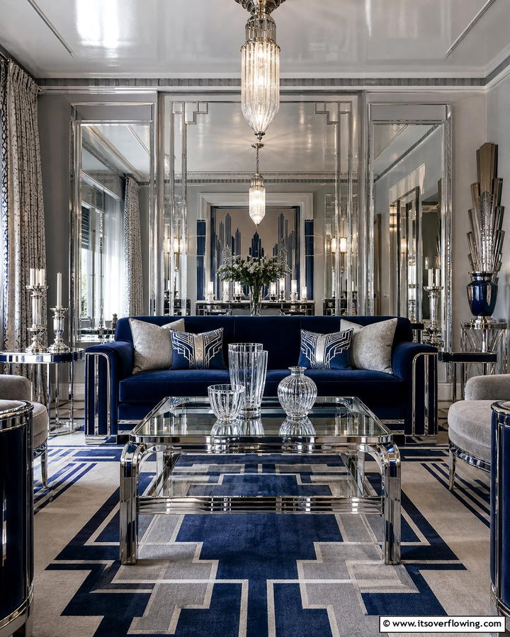 Glass and Chrome Accents - 25 Vintage 1930s Living Room Design Ideas for Nostalgia