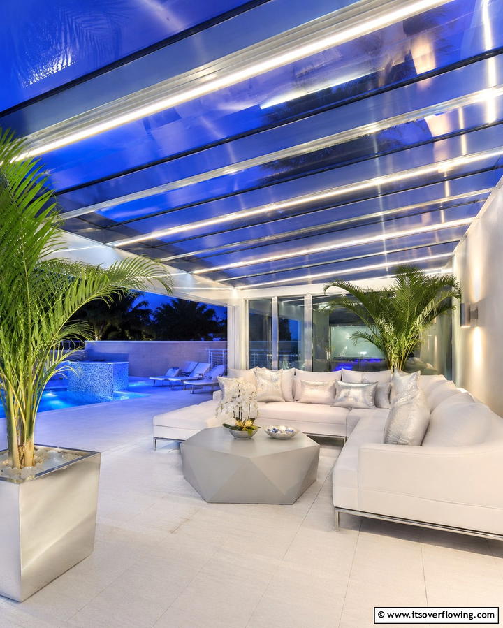 Glass and Light Fusion - 30 Porch Ceiling Ideas to Refresh Your Outdoor Entryway