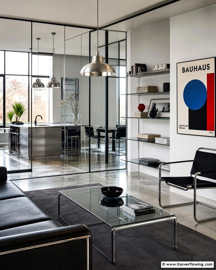 Glass and Metal Accents - 25 Bauhaus Interior Design Ideas for a Minimalist Look