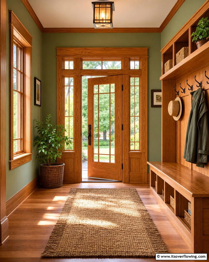 Glass with Wooden Frames for Warmth - 25 Glass Front Doors Ideas to Brighten Your Entryway