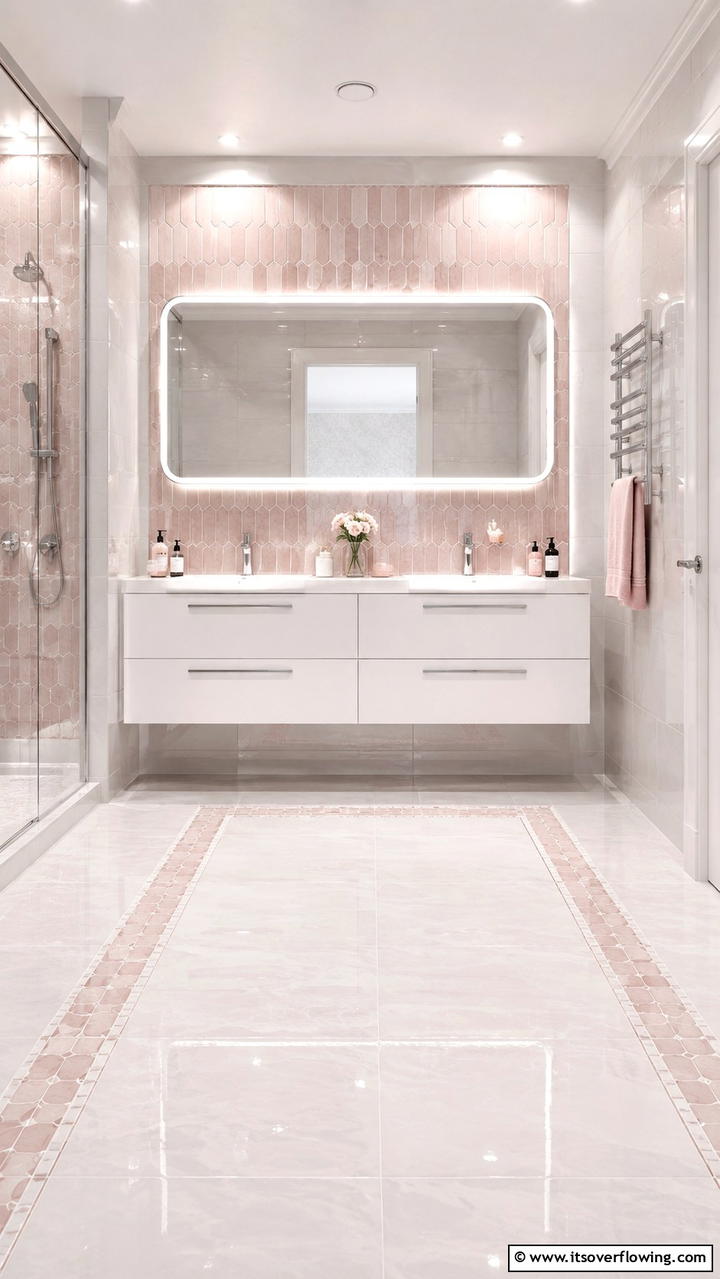 Glazed Porcelain Tile Accents - 30 Bathroom Tile Ideas to Refresh Your Space with Style