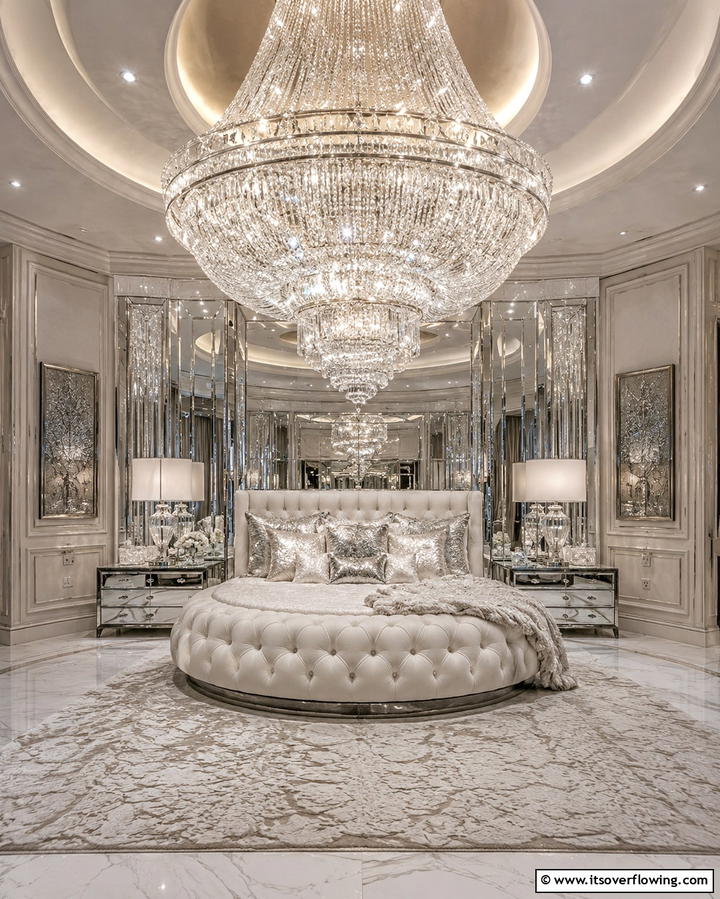 Glittering Chandelier Centerpiece - 25 Princess Room Ideas to Create a Dreamy Space
