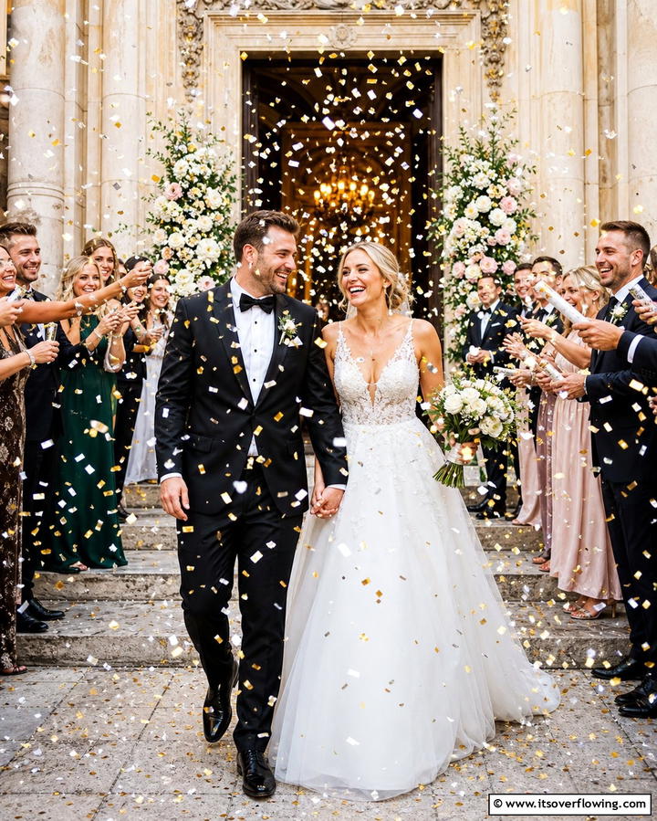 Glittering Confetti Exit - 25 Fairytale Wedding Ideas for Your Dream Ceremony