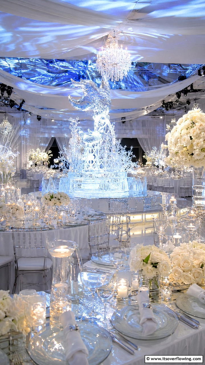 Glittering Ice Sculptures - 21 Winter Wedding Ideas for a Magical Seasonal Celebration