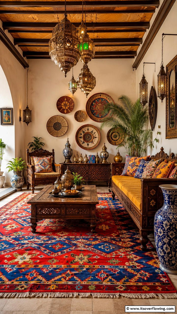 Global Inspired Accents - 30 Boho Chic Living Room Ideas for a Cozy and Eclectic Vibe