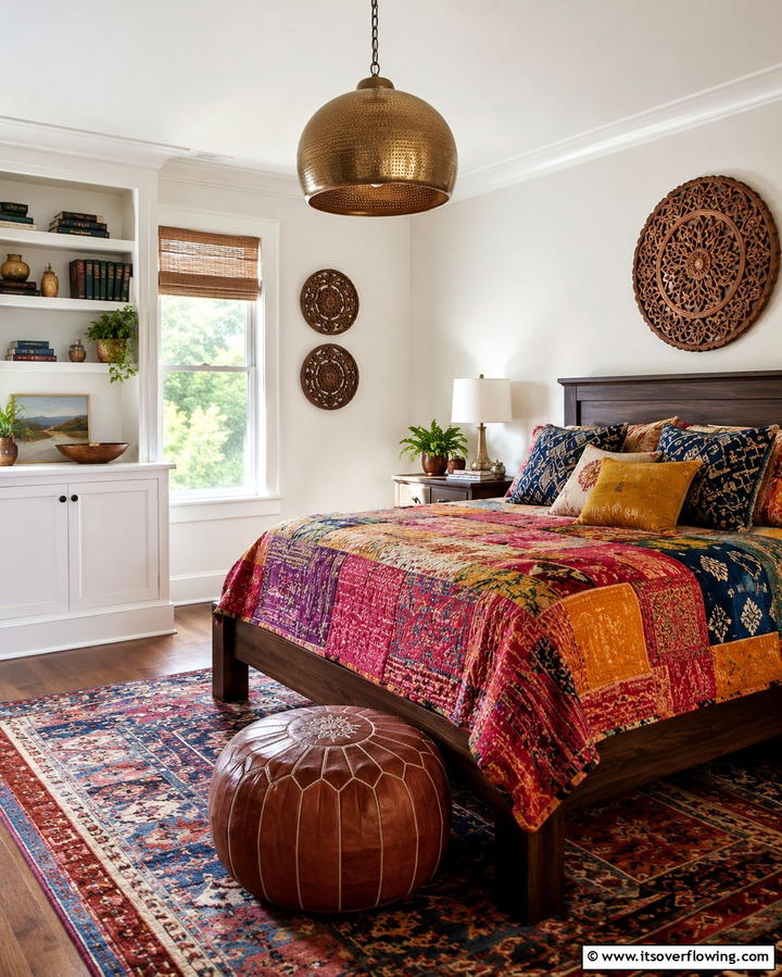Global Inspired Decor Accents - 30 Vibrant Boho Teen Bedroom Ideas for Creative Self-Expression