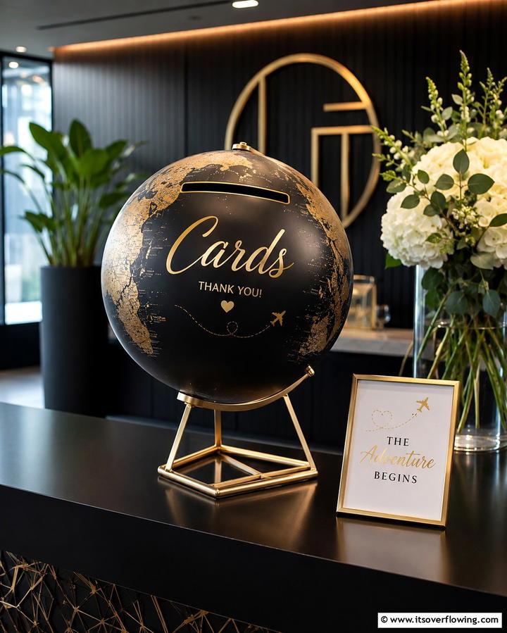 Globe Card Box - 30 Creative Wedding Card Box Designs for Guests