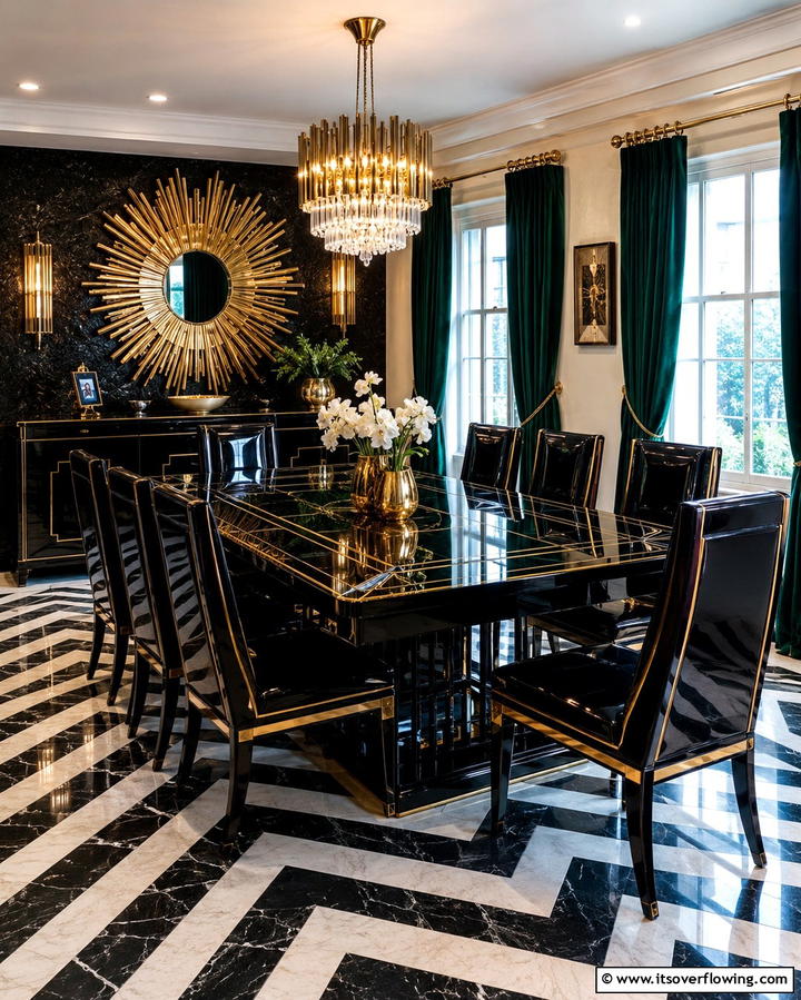 Glossy Lacquered Finishes - 25 Art Deco Dining Room Ideas for a Glamorous Space
