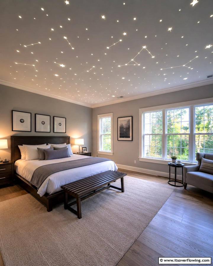 Glow in the Dark Ceiling Stars - 30 Enchanting Fairy-Themed Bedroom Designs for Whimsical Spaces