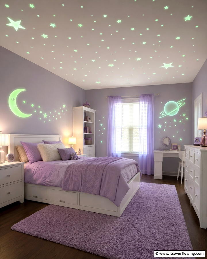 Glow in the Dark Decor - 25 Girl Room Ideas for 10-year-olds- Creative & Fun Designs