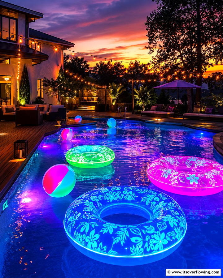 Glow in the Dark Pool Accessories - 25 Pool Party Ideas for a Fun and Memorable Summer