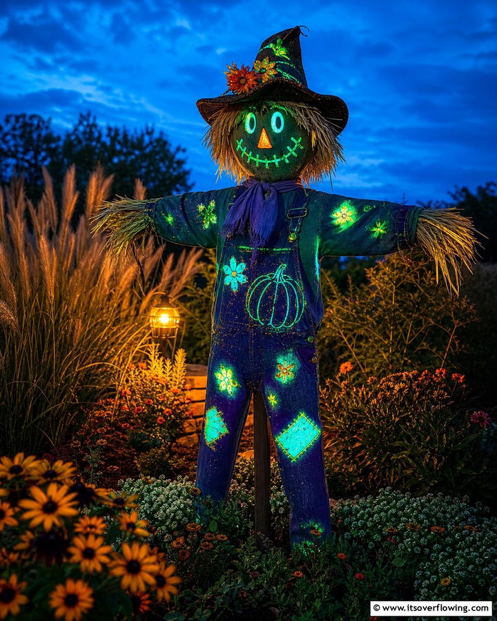 Glow in the Dark Scarecrow - 20 Garden Scarecrow Ideas to Protect and Decorate Your Garden
