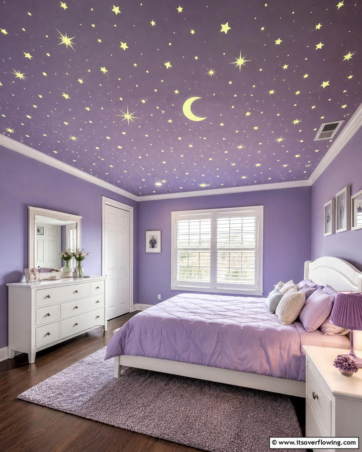 Glow in the Dark Stars - 30 Enchanting Fairy-Themed Bedroom Designs for Whimsical Spaces
