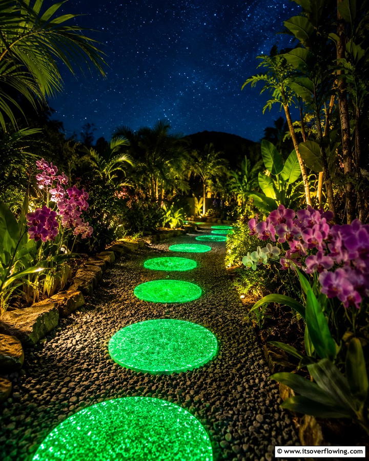 Glow in the Dark Stepping Stones - 30 Creative Stepping Stone Walkway Garden Ideas