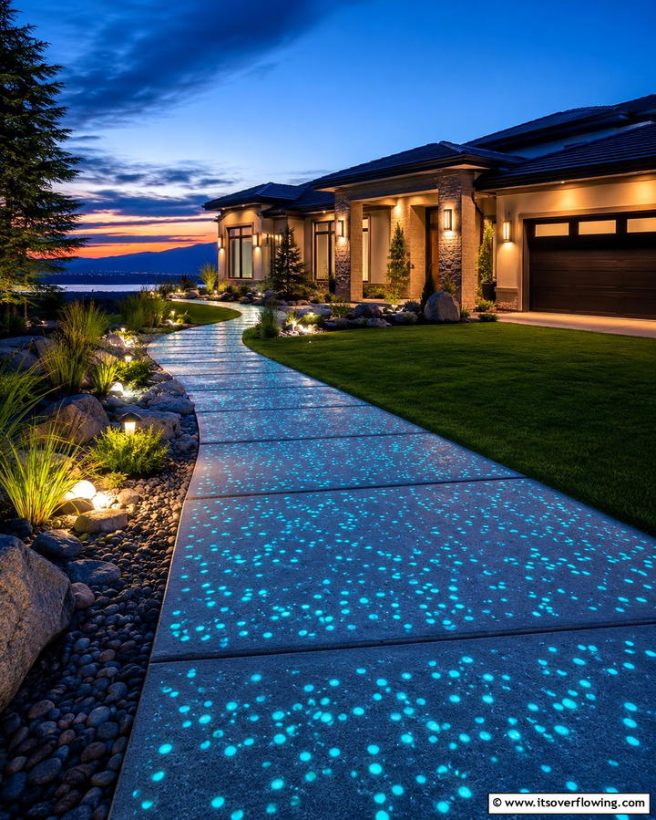 Glow in the Dark Walkway - 25 Front Walkway Ideas to Enhance Your Home’s Curb Appeal