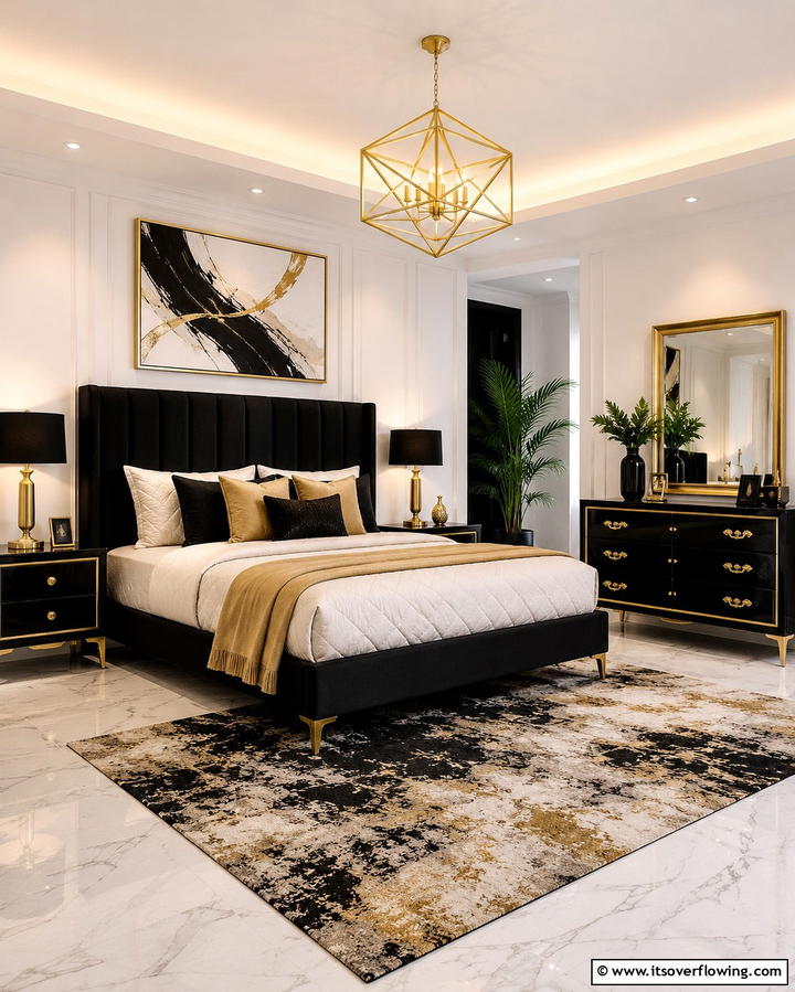 Gold Accent Furniture - 25 Stunning Black and Gold Bedroom Design Ideas