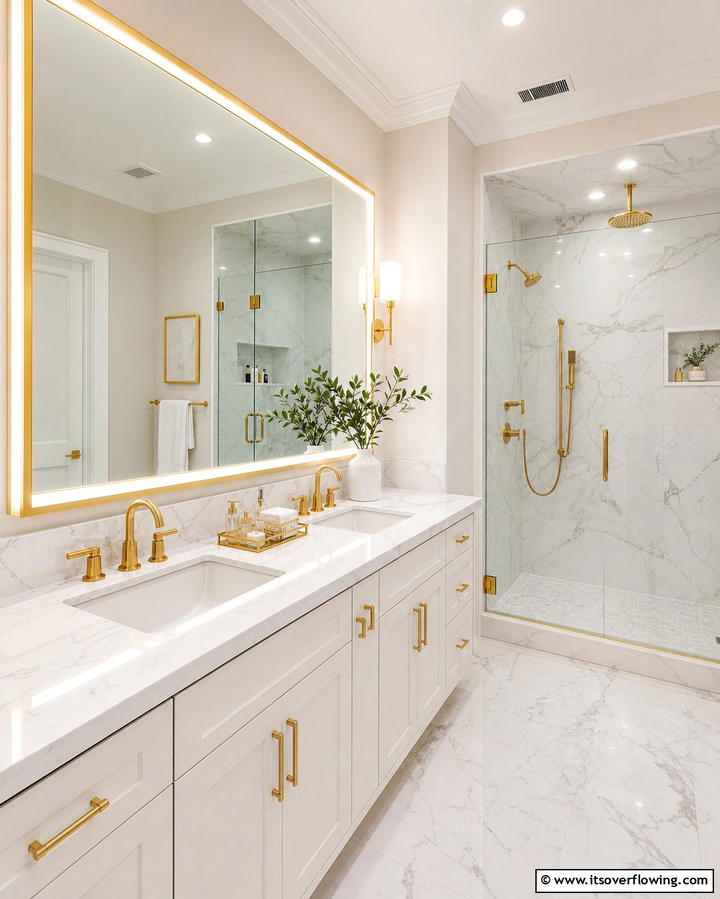 Gold Accents - 25 Elegant Bathroom Decor Ideas for a Luxurious Feel