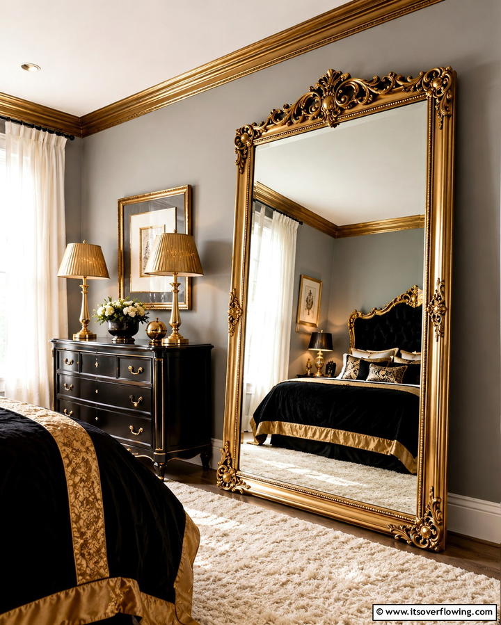 Gold Framed MirrorsExact - 25 Stunning Black and Gold Bedroom Design Ideas
