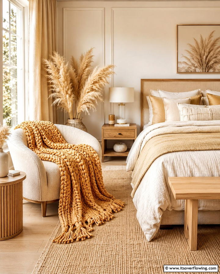 Gold Toned Throw Blankets - 25 Gold Bedroom Ideas for a Luxurious Retreat