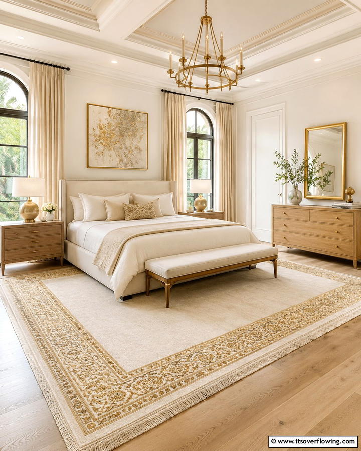 Gold Trimmed Rugs - 25 Gold Bedroom Ideas for a Luxurious Retreat