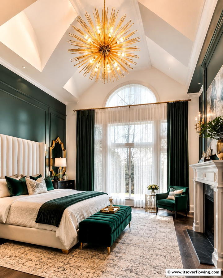 Golden Chandeliers - 25 Gold Bedroom Ideas for a Luxurious Retreat