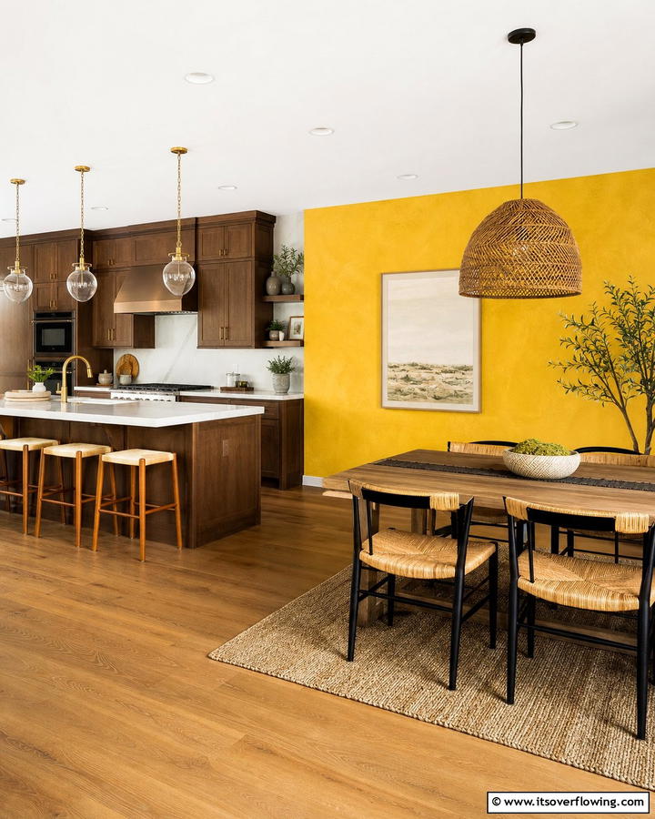 Golden Gleam - 21 Accent Wall Color Ideas for Bold Interior Transformations