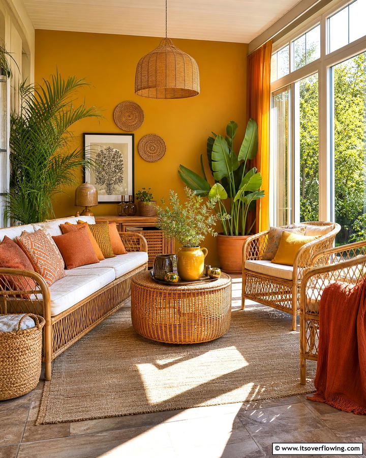Golden Ochre Glow - 20 Sunroom Color Ideas to Brighten Your Space