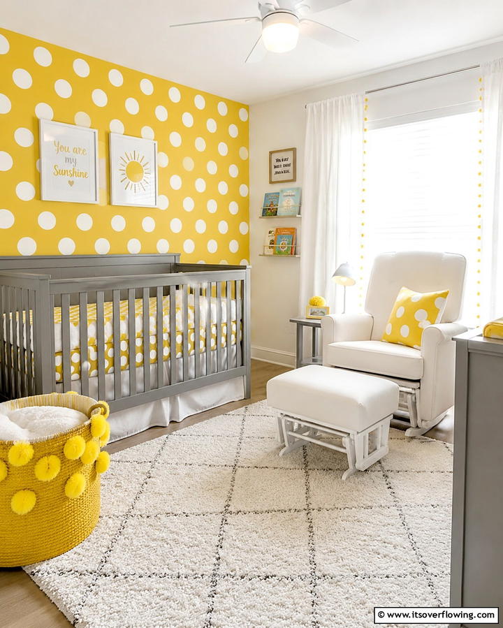 Golden Sun Mirror - 25 Yellow Nursery Ideas for a Cheerful Baby Room