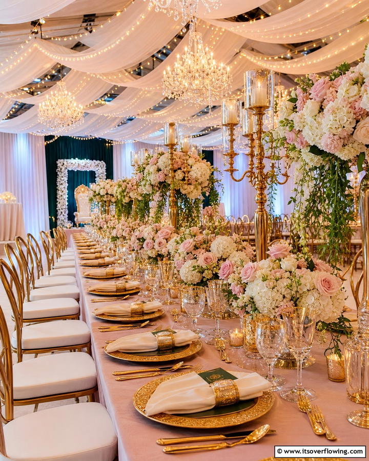Golden Tableware - 25 Fairytale Wedding Ideas for Your Dream Ceremony