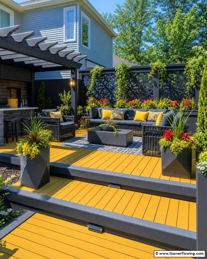 Goldenrod and Slate - 30 Two-Tone Deck Color Schemes for Dynamic Outdoor Spaces