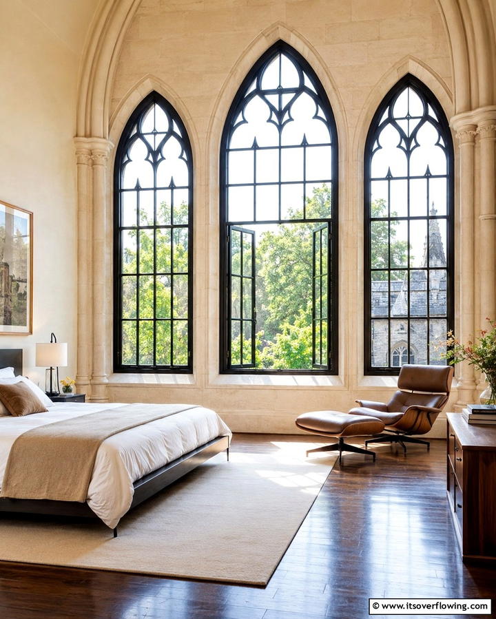 Gothic Arched Windows - 25 Gothic Bedroom Ideas for a Dark and Romantic Retreat