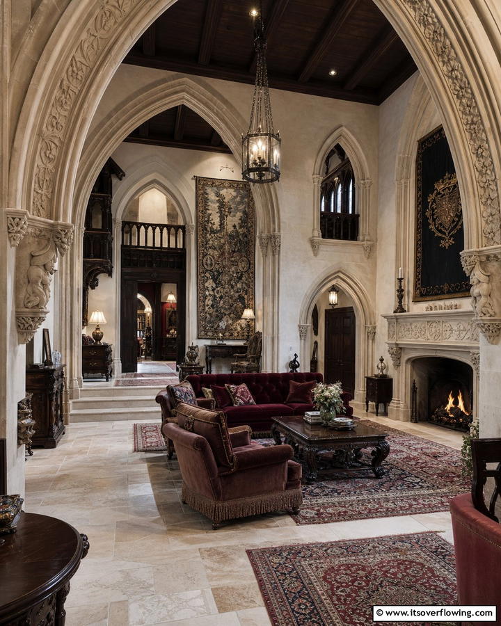 Gothic Inspired Arches - 25 Castle Living Room Ideas for a Majestic and Regal Ambiance