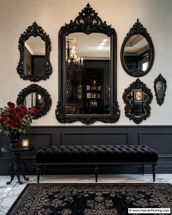 Gothic Mirrors - 25 Gothic Living Room Ideas for a Dramatic Space