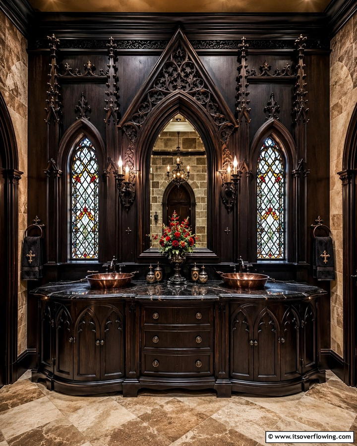 Gothic Vanity Designs - 25 Gothic Bathroom Ideas for a Dramatic and Stylish Space